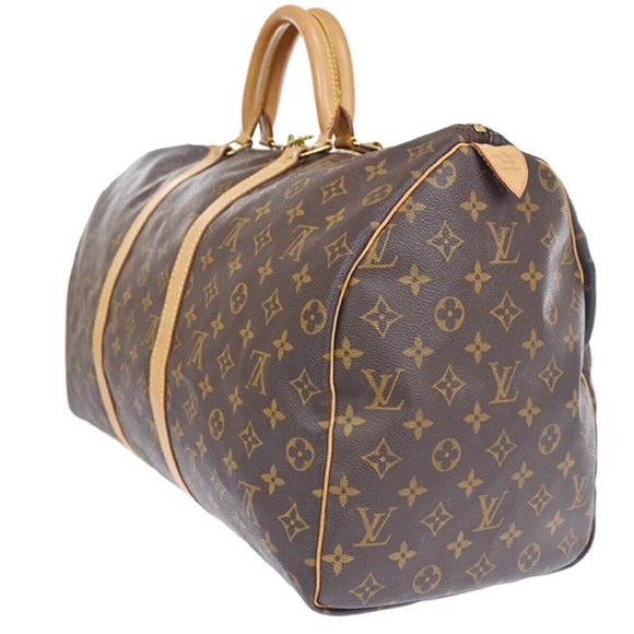 LOUIS VUITTON Keepall 50 Travel Hand Bag Monogram Leather Brown - Picture 8 of 9